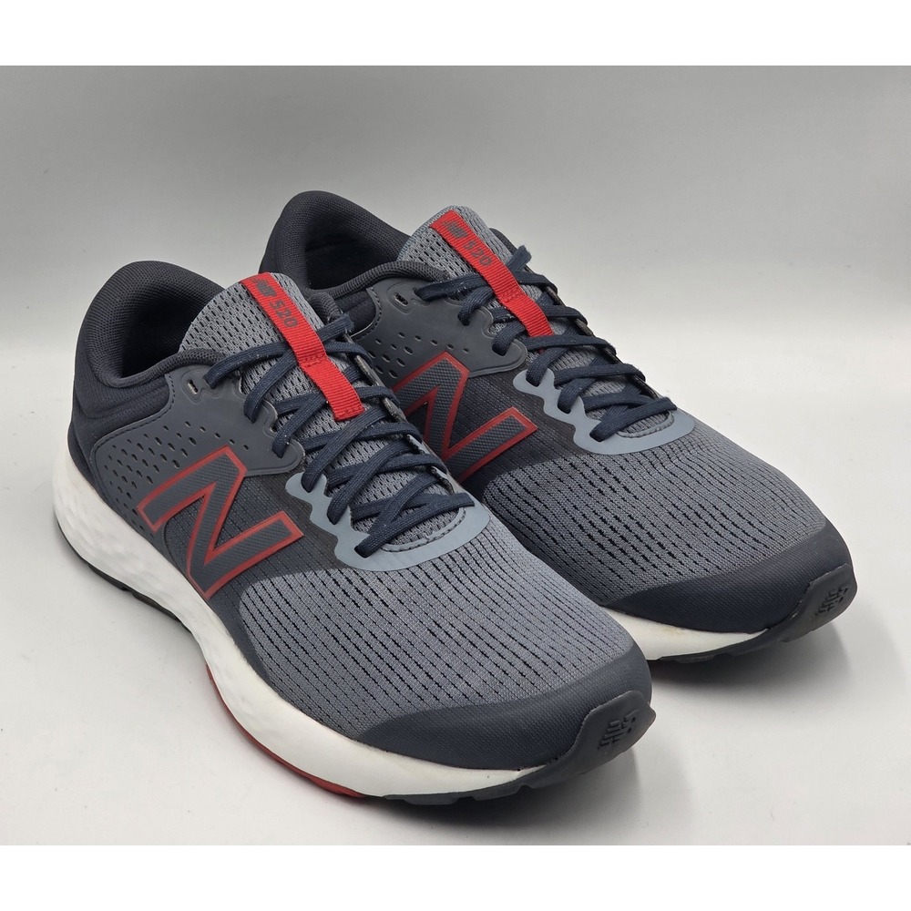 New Balance 520 V7 M520LG7 Running Shoes Men's Size 10 4E Grey/Red